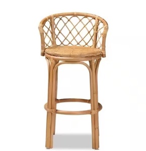 Ecowoodies Modern Luxury Handcrafted Bamboo French Bistro Bar <b>Chair</b>-Eco-friendly Steel Base Fixed Armrest <b>Stackable</b> Living Room - Product Image 6