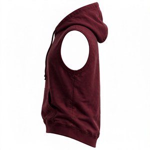 <b>Men's</b> <b>Sleeveless</b> Hooded Vest 100% Cotton Knitted Custom Color Casual Regular Fit Winter Wear - Product Image 5