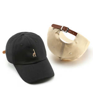 Cotton Baseball Cap Embroidered Sporty Customizable Genuine Leather Strap Buckle Closure Adjustable <b>Dad</b> <b>Hat</b> Unisex - Product Image 1