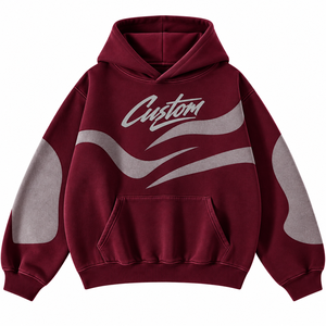 Sudadera con Capucha Unisex, Personalizada, 100% Algodón, Felpa, Talla Grande, con Bolsillo Frontal, Estampado Gráfico de Letras Azules, Manga Larga - Product Image 2