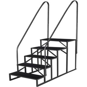 Scaletta Antiscivolo a 5 Gradini per Camper, Piscina e Spa, con Corrimano, Capacità di Carico 660 libbre, Accesso a 3 Gradini per Casa Mobile - Product Image 1