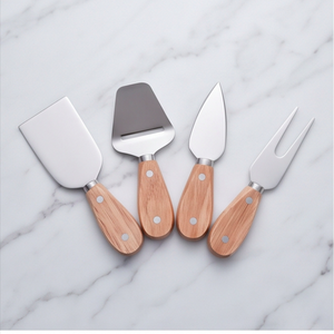 Ensemble de couteaux à fromage artisanaux en acier inoxydable avec manches en bois, couleur argent, parfait pour le plateau à fromage, ustensiles de cuisine - Product Image 3