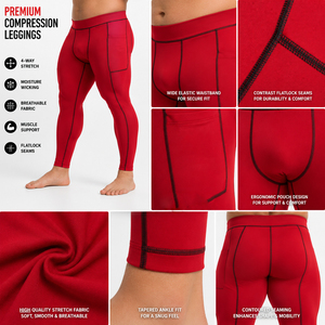 <b>Men</b> Plus Size <b>Compression</b> Leggings High Waist Yoga Pant Elastic Waist Polyester Gym <b>Tights</b> Eco-Friendly Sports Training Legging - Product Image 6