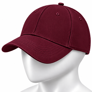 Casquette de baseball unisexe en sergé 6 panneaux marron avec œillets, style sportif décontracté, boucle métallique, en coton respirant et imperméable - Product Image 1
