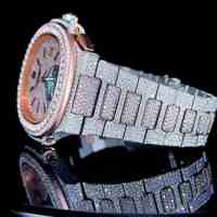 Montre à cadran rose avec diamants, bracelet en acier inoxydable, chronographe, affichage de la date, cadeau de luxe
