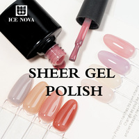 ICE NOVA Vente en gros Marque privée Vernis à ongles gel transparent nude translucide Semi-permanent Vernis à ongles gel à faire tremper