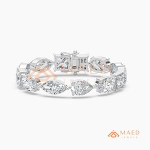 สร้อยข้อมือเทนนิสโมอิสซาไนต์เงินแท้ 925 สำหรับผู้หญิง เครื่องประดับแฟชั่นหรูหรา สไตล์เรียบหรูสำหรับทุกวัน - Product Image 6
