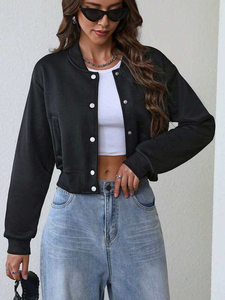 Chaqueta universitaria personalizada de alta calidad para mujer, chaqueta de béisbol, chaqueta bomber con letras para mujer. - Product Image 5