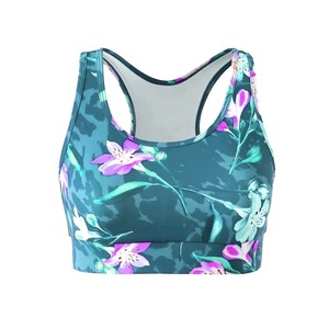 Soutien-gorge de sport pour femme, uni, sans coutures, maintien élevé, dos nageur, bretelles réglables, logo frontal, séchage rapide, respirant - Product Image 4