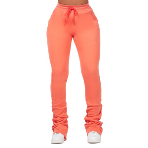2026 Top Quality Custom Logo <b>Stacked</b> <b>Joggers</b> With Pocket Women Trouser Sweatpants <b>Stacked</b> <b>Jogger</b> Pants For Ladies Cheap Price - Product Image 1