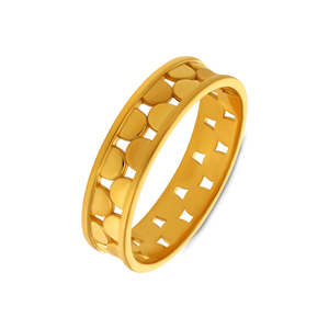 แหวนทองคำขาวสองชั้น ดีไซน์ลายฉลุวงกลม ทันสมัย หรูหรา สำหรับผู้ชาย - Product Image 1