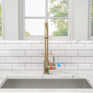 ก๊อกน้ำอ่างล้างจานสีทองแบบก้านเดียว - Product Image 3