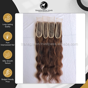Revendeur de Confiance Proposant la Meilleure Qualité 100% Cheveux Alignés dans le Sens de la Cuticule # 2 fermetures en dentelle ondulée mongole – Extension de cheveux humains 2x6 - Product Image 3