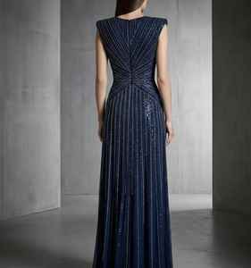 Vestido de Noche Largo con Lentejuelas Hecho a Mano, Vestido de Gala sin Mangas de Lujo, Proveedor Mayorista - Product Image 2