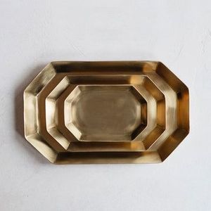 Designer Brass Serving Tray With <b>Side</b> Handles For Convenient Serving Premium Metal Construction With Long Lasting Finish - Product Image 4