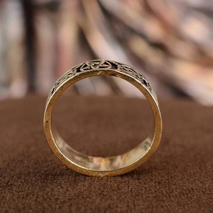 New Arrival Trendy Vintage <b>Celtic</b> Knot <b>Ring</b> Gold Tribal Band Viking Style Unisex <b>Ring</b> Gothic Pentagram Band <b>Rings</b> Wholesale/OEM - Product Image 6