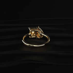 Anillo moderno de moissanita amarilla de 2.30 quilates con corte radiante en forma de pera, oro amarillo de 14 quilates, anillo de compromiso de lujo hecho a mano en India, regalo para ella. - Product Image 4