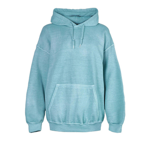 Long Sleeve <b>Drop</b> Shoulders Oversized Women Acid Wash Hoodie OEM Service Best Quality Cotton Made Women Acid Wash Hoodie - Product Image 3