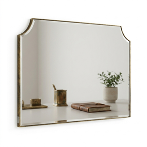 Espejo de Pared Moderno Minimalista con Marco de Hierro, Acabado en Latón Antiguo, Espejo Decorativo de Vanidad, Decoración de Hogar de Lujo - Product Image 1