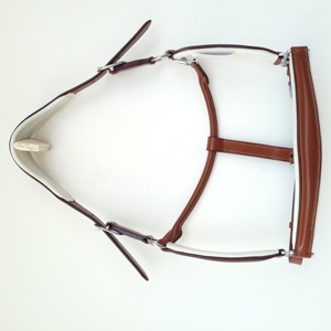 Collier de tête équestre anglais en cuir de haute qualité, personnalisé OEM, avec embout nasal conique super doux et rembourré, pour chevaux - Product Image 3