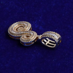 Iced Out Moissanite <b>Initial</b> Letter <b>Pendant</b> in 925 Sterling <b>Silver</b> Micro Pave Custom Alphabet Letter Charms Double Layer <b>Pendant</b> - Product Image 3