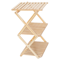 Organisateur pliable durable en bois de radiata – Étagère de rangement gain de place à 2/3/4 niveaux pour chaussures, vêtements et chambre à coucher