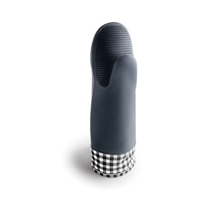 Guanto da Cucina Vichy Nero con Polsino a Quadretti, Resistente al Calore, Protezione per Cucinare - Product Image 1