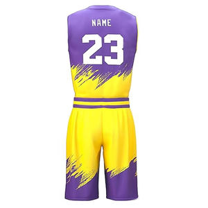 Conjunto de Uniforme de Baloncesto Sublimado Personalizado, Jersey sin Mangas con Cuello Redondo y Pantalones Cortos, Conjunto de Uniforme de Baloncesto Hecho a Medida - Product Image 3