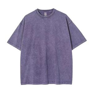 T-shirt décontracté vintage à épaules tombantes, 100 % coton 180 g/m², délavé à l'acide, avec logo personnalisé, écologique, séchage rapide, respirant et épais - Product Image 5