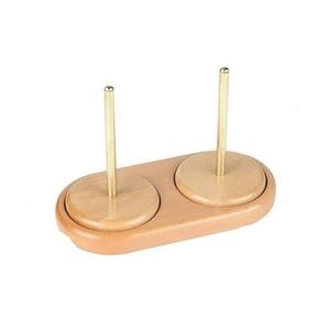 Eco-Friendly Portable Fashion Wooden Yarn Holder Stand Double Spindle Thread Spinner Knitting Crochet Winder Sewing Accessory - Product Image 1