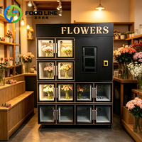 Máquina Expendedora de Flores Inteligente, Máquina Expendedora de Flores Frescas con Pantalla Táctil, 8 Ranuras, Máquina Expendedora de Ramos de Flores