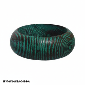 Brazalete de Madera Tallado a Mano, Acabado Teal Envejecido, Joyería de Madera Gruesa, Estilo Vintage Tribal para Mujer - Product Image 5