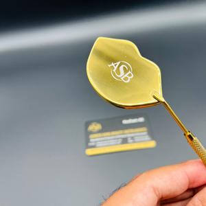Espejo de Pestañas con Forma de Beso Chapado en Oro, Herramienta de Belleza Profesional, Espejo de Inspección, Impresión de Logotipo Personalizado - Product Image 2