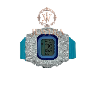 Luxury Moissanite Blue <b>Rubber</b> Diamond <b>Watch</b> for Trendy Events Fashion Shows and Luxury Gifting Available at Export Price - Product Image 4