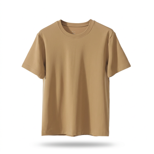 T-shirt en soie modal à manches courtes pour homme, 80 fils, 240 grammes, couleur unie, col ras du cou, idéal printemps-été-automne, tricoté - Product Image 6