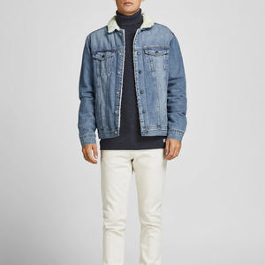 Chaquetas de punto de algodón puro para hombre, estilo vaquero clásico, con cuello de lana, tela transpirable, en grandes cantidades. - Product Image 2