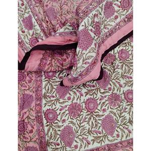 Edredón Reversible de Algodón 100% con Estampado Floral Hecho a Mano, Estilo Vintage, Ecológico, para Cama Doble - Product Image 1