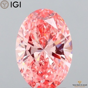 เพชร CVD ทรงรี ขนาด 2.50 กะรัต สีชมพูสดใส ระดับความสะอาด VVS2 พร้อมใบรับรอง IGI สำหรับแหวนแต่งงานหรือเป็นของขวัญ - Product Image 1