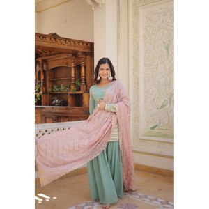 MASDAKA READYMADE KURTI-PLAZOO-DUPATTA COLLECTIONS KA-1079 - Product Image 4