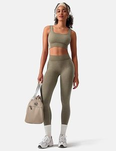 Womens Workout Sets 2 Piece Seamless Square Neck Sports Bra <b>Padded</b> <b>Butt</b> Lifting Leggings High Waist Yoga Gym Outfits - Product Image 1