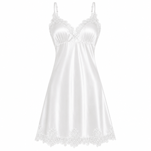 Ensemble peignoir et nuisette en satin pour femme avec détails en dentelle, léger et confortable, pour la vente en gros avec logo personnalisé - Product Image 4