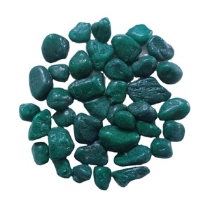 Guijarros redondos verdes recubiertos orgánicos Acuario especial y decoración de paisajismo Piedra triturada colorida - Product Image 1