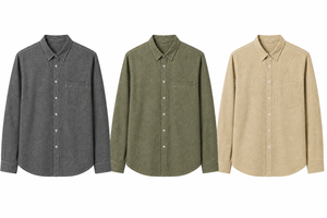 Chemise en chambray de coton décontractée pour homme, respirante, à manches longues, tissée pour l'été - Product Image 2