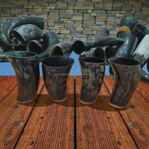 Mug en corne de bœuf viking fait main, corne naturelle polie, tasse à boire médiévale, durable et écologique à prix avantageux - Product Image 5