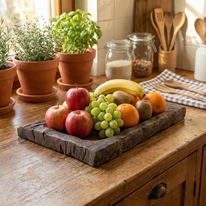 Bandeja de Servir Decorativa de Madera Ecológica Hecha a Mano, Utensilios de Cocina Duraderos para Servir Comidas y Aperitivos, Apta para Lavavajillas y Microondas - Product Image 6