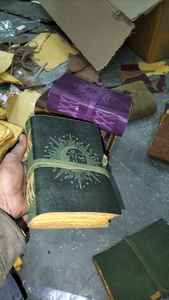 Embossed Leather Journals with Hand Tooled Covers, Vintage <b>Wrap</b> Closure & Gold-Edge Handmade <b>Paper</b> Pages - Product Image 4