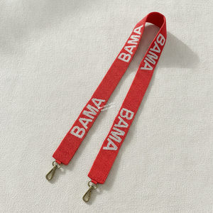 Red White Star Beaded Embroidered Fashion <b>Bag</b> <b>Strap</b> Gold Clip <b>Replacement</b> Purse Handle OEM Manufacturing - Product Image 1