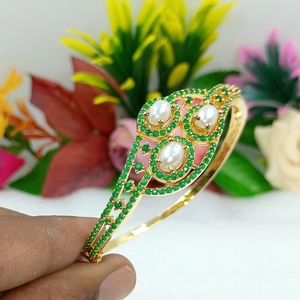 Rose Gold Plated Indian Vintage Ball Bangle Handcrafted Bridal Jewelry Cuff <b>Boho</b> Luxe Statement <b>Bracelet</b> - Product Image 2