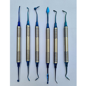 Dental Composite Filling Instrument Set Blue <b>Titanium</b> Coated Ergonomic Grip Reusable Restorative Surgical Tools Manual CE - Product Image 4