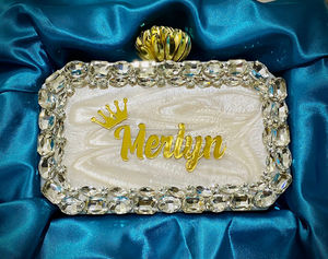 Sac à main de soirée en résine époxy Pochette en résine sur le thème des anges Style antique pour décoration de mariage et cadeau - Product Image 3